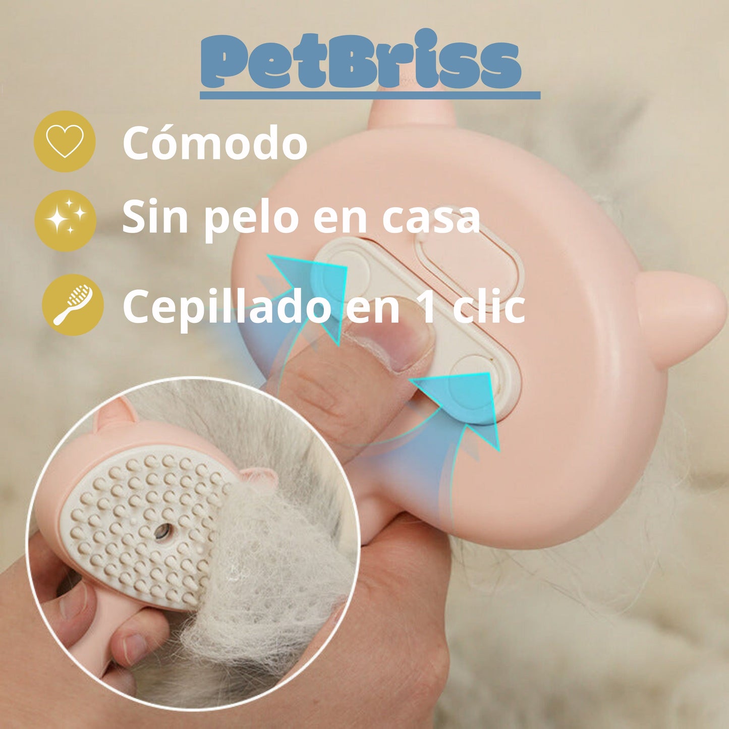 Limpieza Sin Esfuerzo y Relajación en Cada Pasada- El Cepillo que Cuida de Tu Mascota| PetBriss™